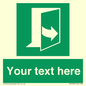 Custom sign safe condition door opens pulling left hand side